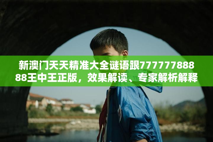 新澳门天天精准大全谜语跟77777788888王中王正版，效果解读、专家解析解释与落实